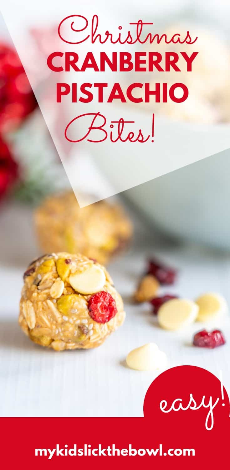 Christmas Cranberry Pistachio Energy Bites - My Kids Lick The Bowl