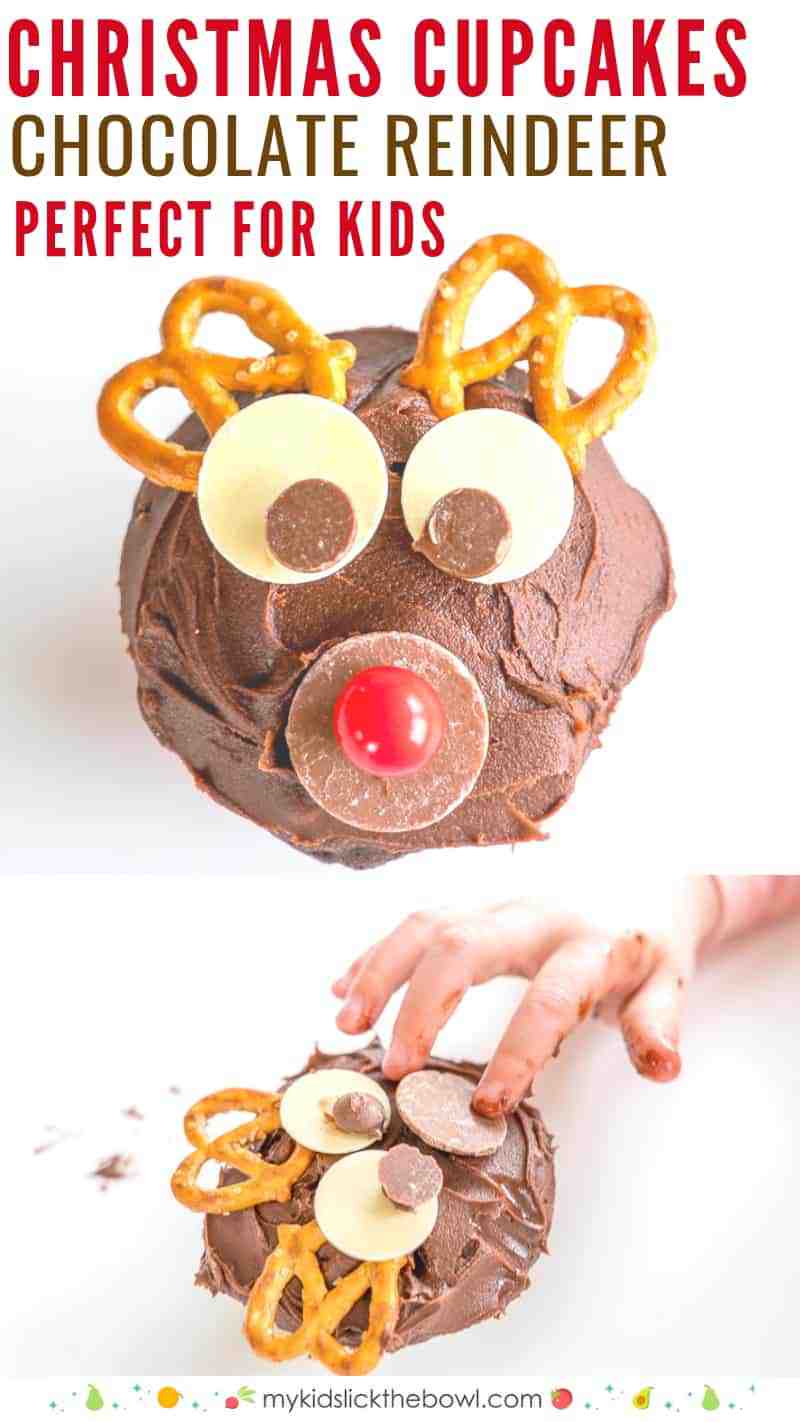 Christmas Cupcakes Easy Chocolate Reindeer My Kids Lick The Bowl