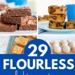A collage of flourless baking recipes