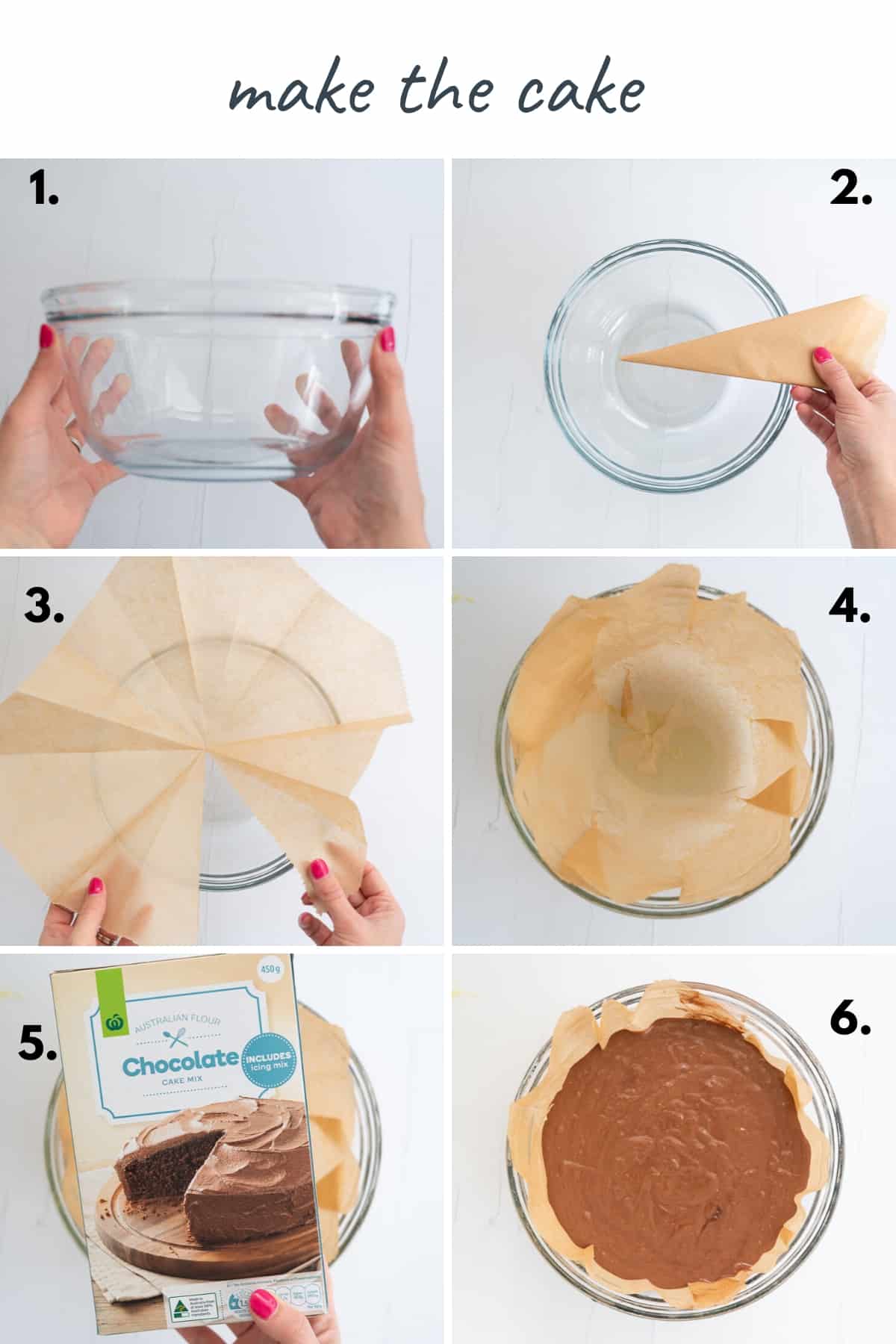 6 photo collage showing the steps to make the dome shaped mermaid cake