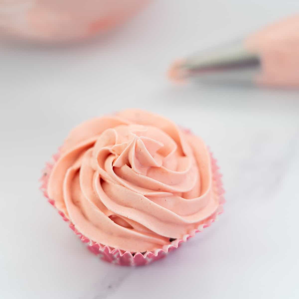 pink frosted cupcake