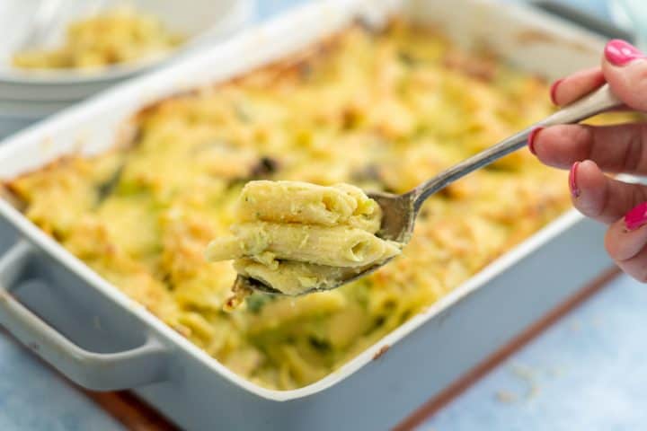 Chicken Pasta Bake - Family Friendly - Loaded with Spinach and Cauliflower