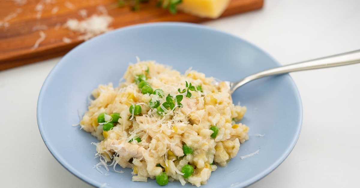 Chicken and Leek Risotto No Stir Risotto Family Friendly Meal
