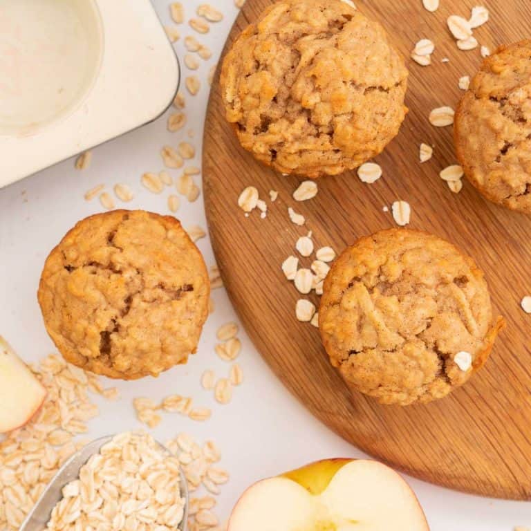 Healthy Cinnamon Apple  Muffins With Rolled Oats