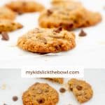 A two photo collage with text overlay "delicious lactation cookies"
