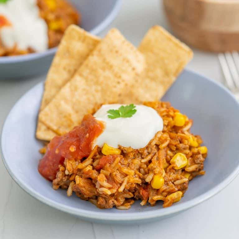 One Pan Mexican Rice & Mince - Family meal, cooks in one pot