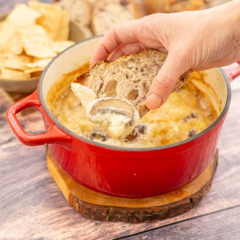 Baked Mushroom Cheese Dip My Kids Lick The Bowl