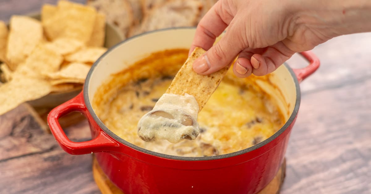 Baked Mushroom Cheese Dip My Kids Lick The Bowl