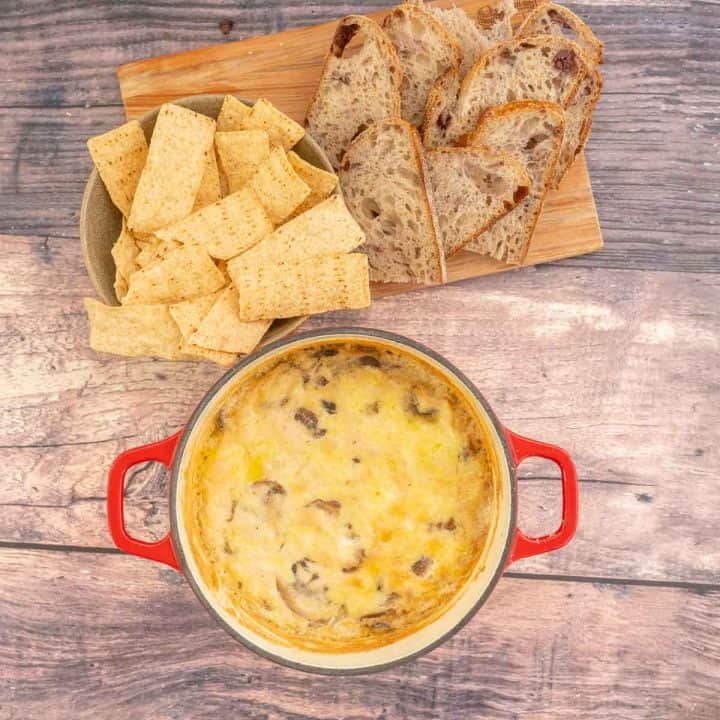 Baked Mushroom Cheese Dip My Kids Lick The Bowl