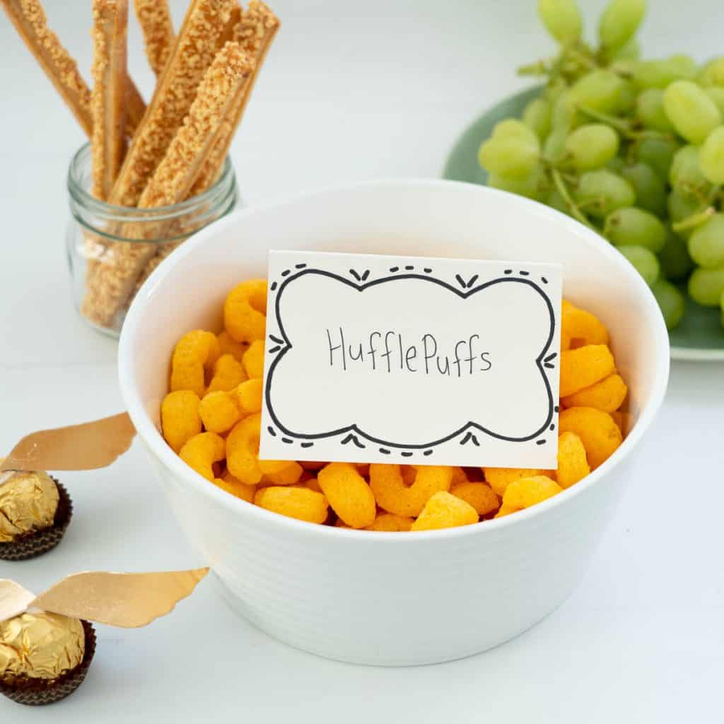 Harry Potter themed part snacks on a white bench top.