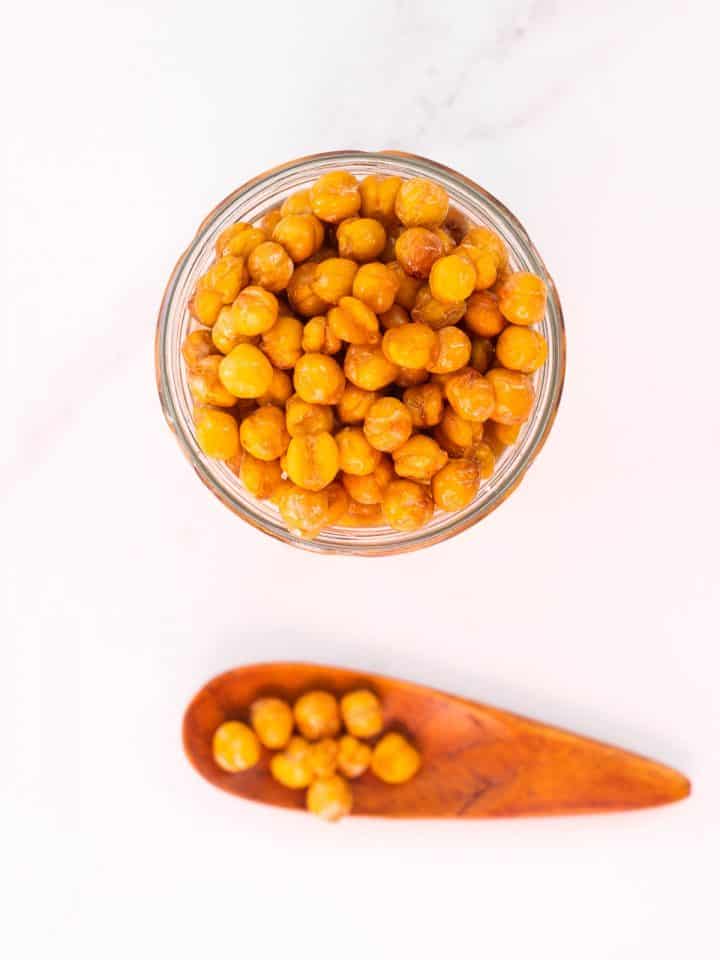 Crunchy Garlic Roasted Chickpeas Healthy Protein Rich Snack