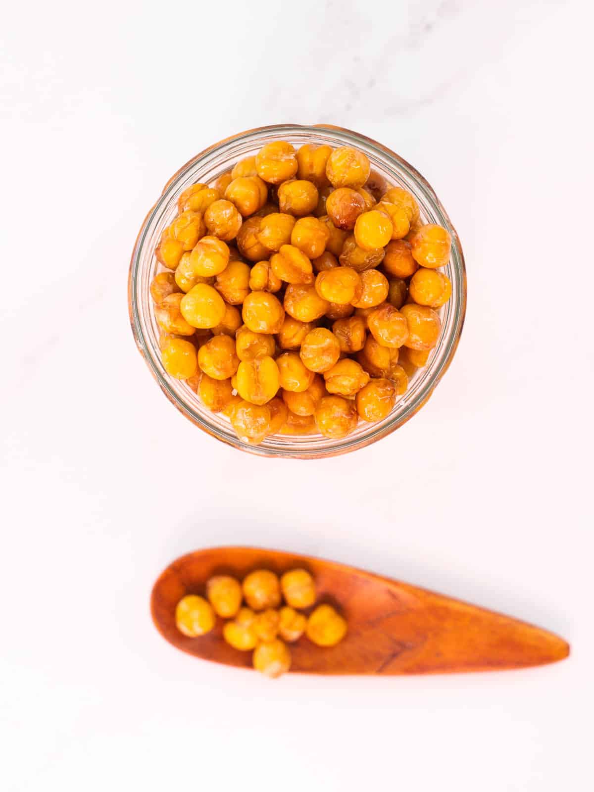 Close up of roasted chickpeas