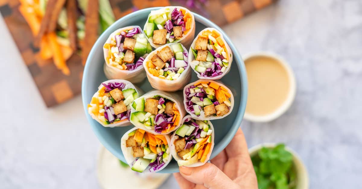 Rice Paper Rolls With Marinated Tofu