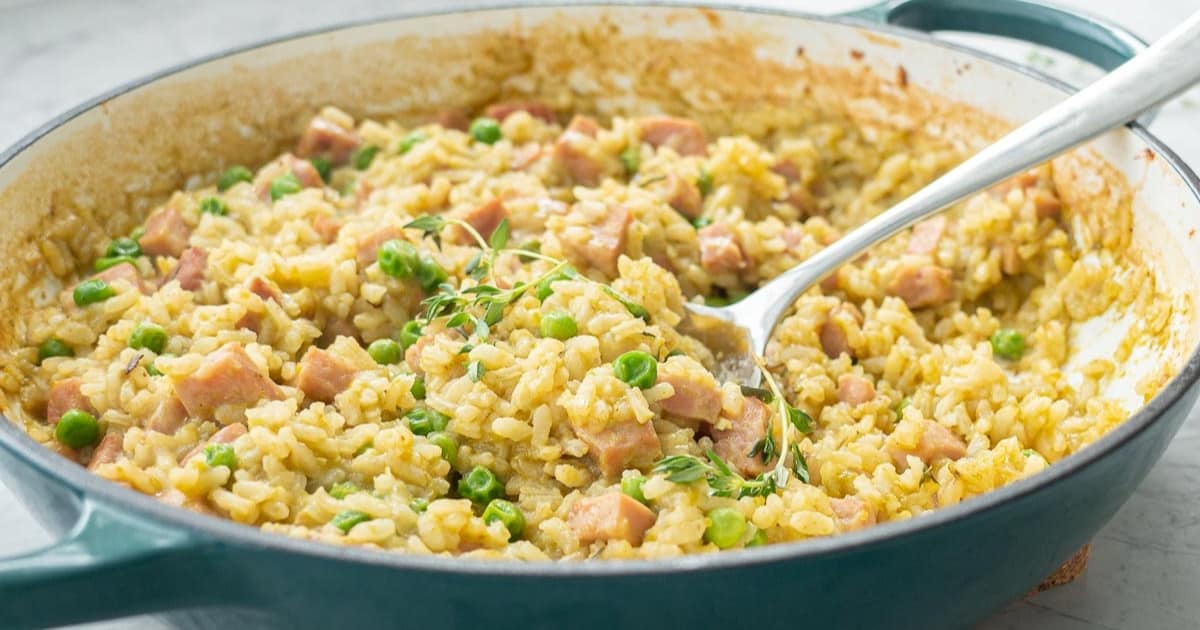 Ham and Pea Risotto - My Kids Lick The Bowl