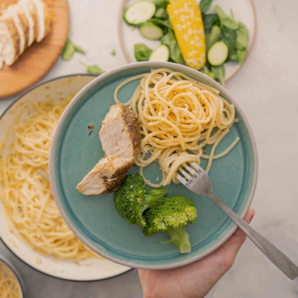 buttered bowtie noodles