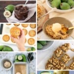 Six photo collage with text overlay for pinterest: 15 delicious feijoa recipes to try.
