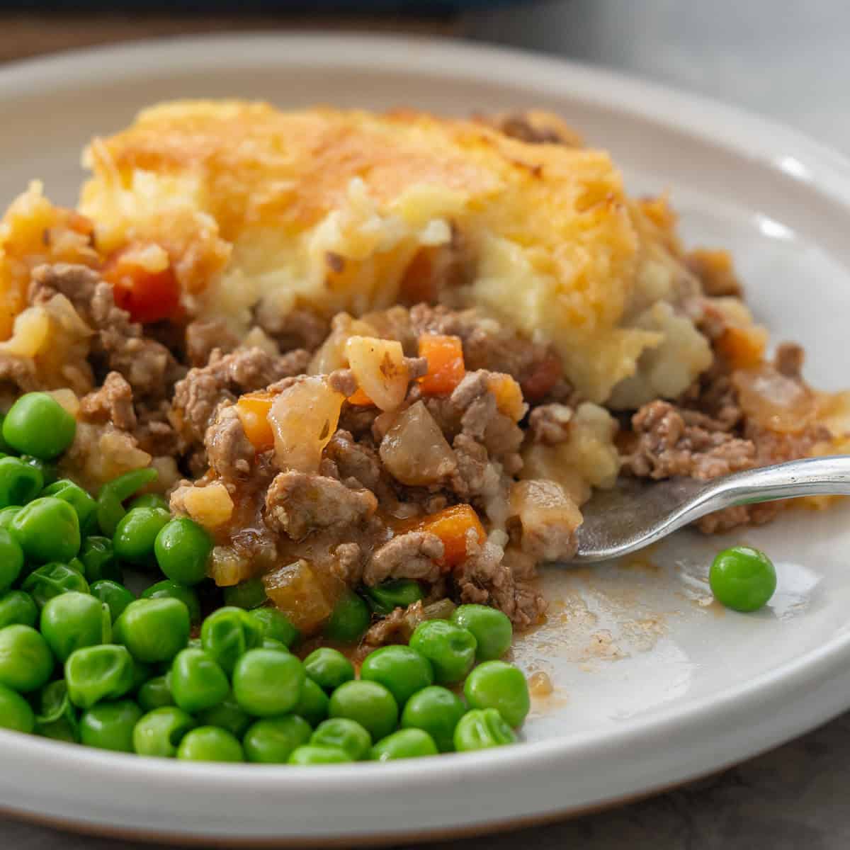 Close up of dinner plate serving of pie.